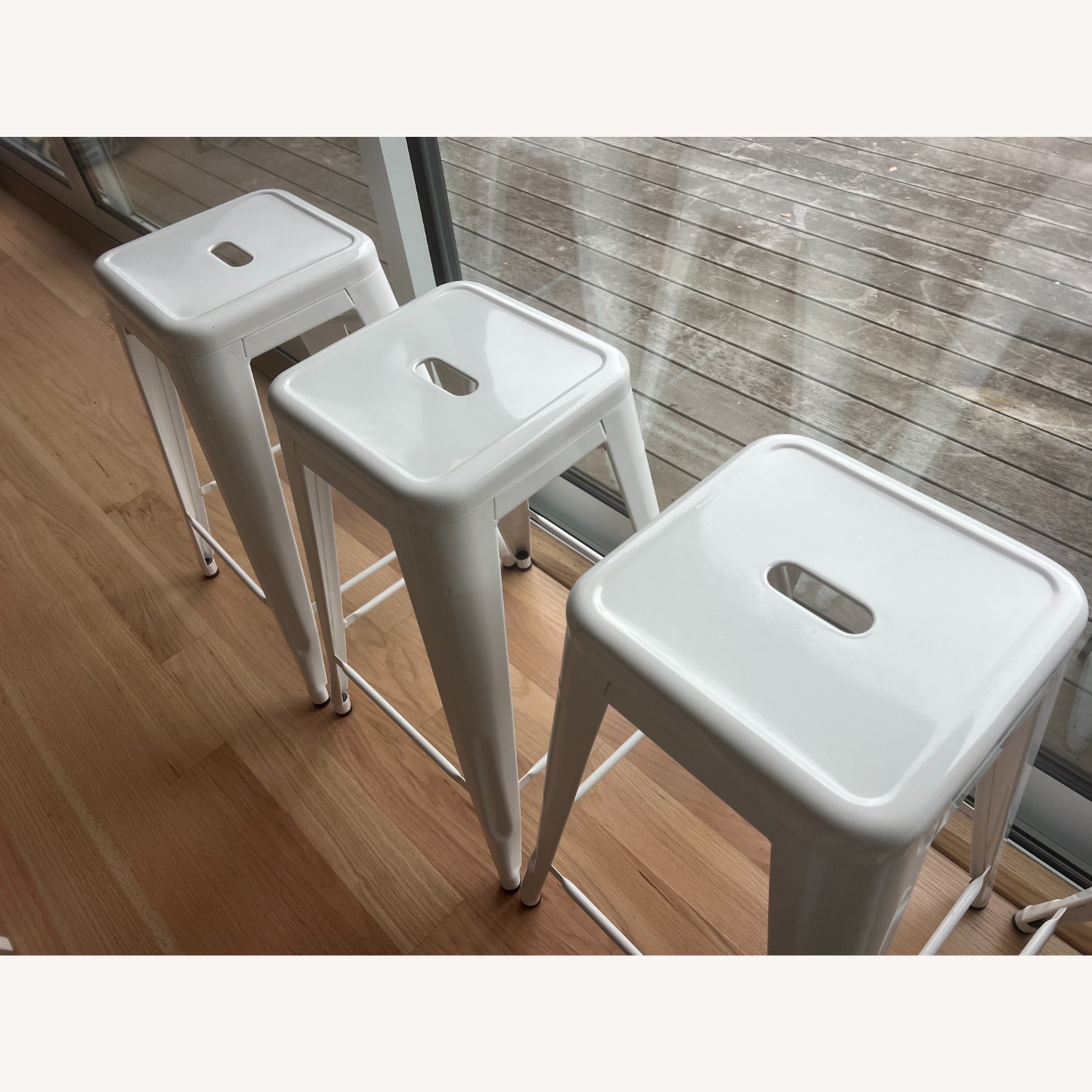 Tolix Marais White Metal Stools (Set of 4) - image-2