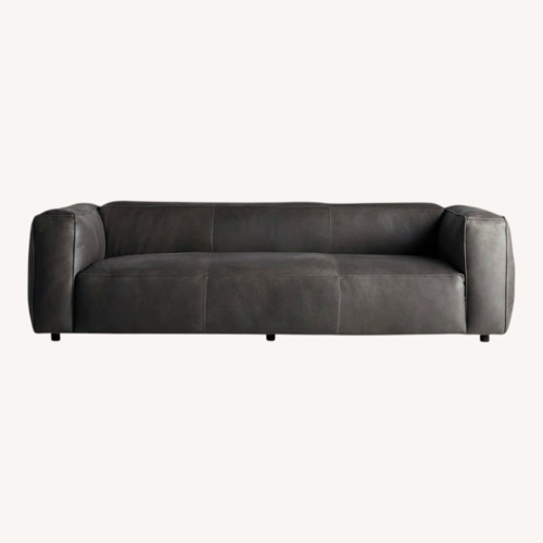 Used Arhaus Madrone Dark Gray Leather 80 inch Sofa for sale on AptDeco