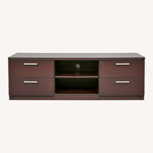 Used Dark Brown Wood Media Storage for sale on AptDeco