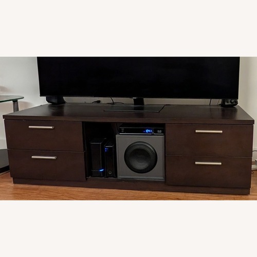 Used Dark Brown Wood Media Storage for sale on AptDeco