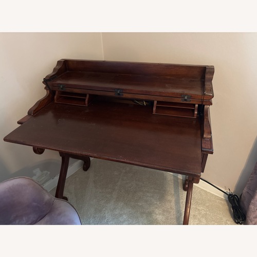 Used Vintage/Antique Dark Brown Wood Desk for sale on AptDeco