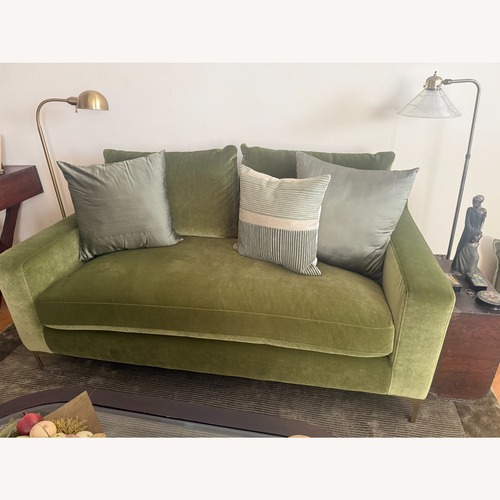 Used Green Velvet 2 Seater Sofa for sale on AptDeco