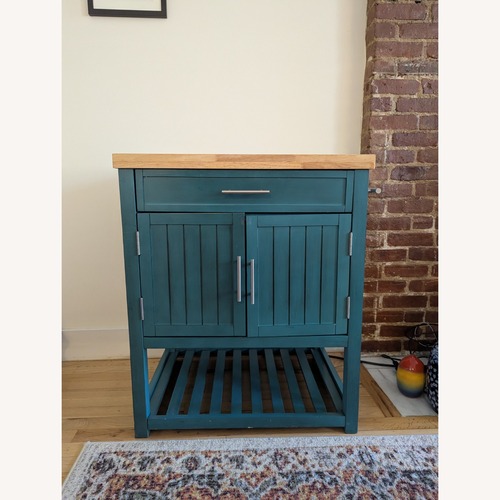 Used Amazon Blue Kitchen Cart for sale on AptDeco