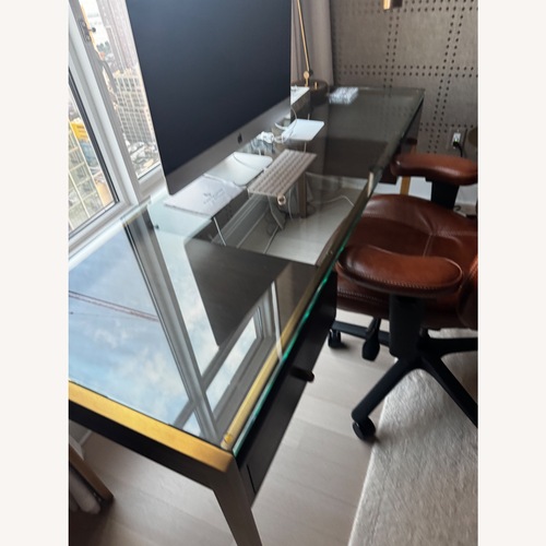 Used Restoration Hardware Dark Brown Wood Desk for sale on AptDeco