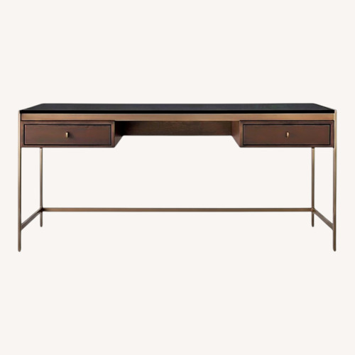 Used Restoration Hardware Dark Brown Wood Desk for sale on AptDeco