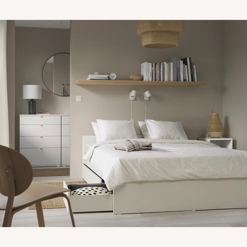 Used IKEA White Wood Full Bed for sale on AptDeco