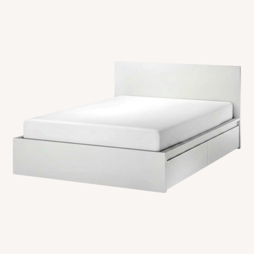 Used IKEA White Wood Full Bed for sale on AptDeco