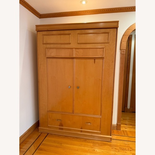 Used Murphy Bed Wall Bed Oak Full Size Custom for sale on AptDeco