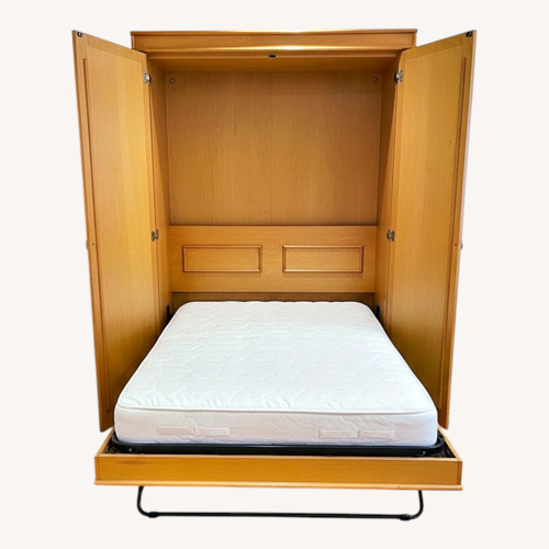 Used Murphy Bed Wall Bed Oak Full Size Custom for sale on AptDeco