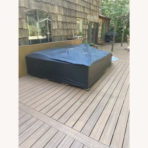 Used Sears Dark Brown Rattan 3+ Piece Sectional for sale on AptDeco