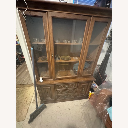 Used Vintage/Antique Dark Brown Wood Bookcase for sale on AptDeco