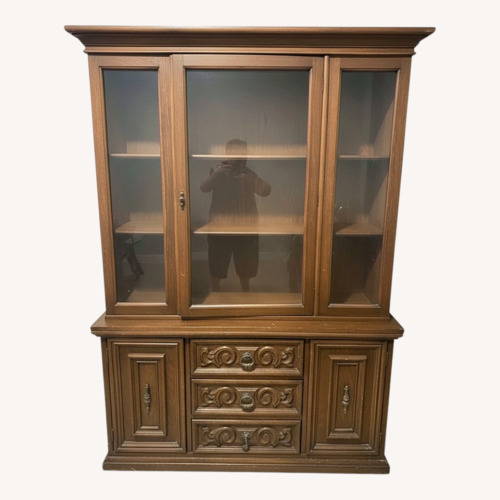 Used Vintage/Antique Dark Brown Wood Bookcase for sale on AptDeco