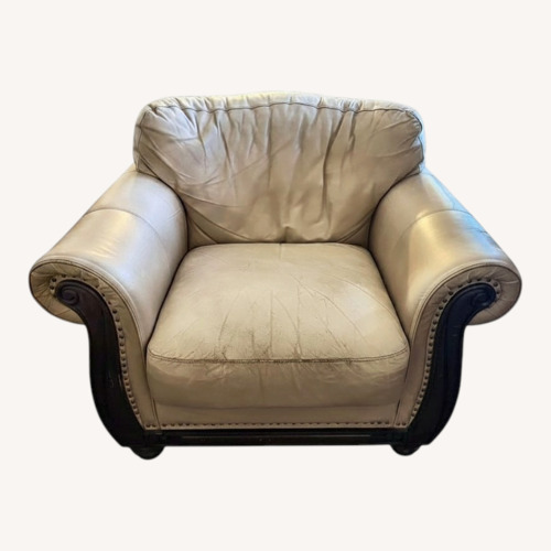 Used Light Brown Leather Armchair for sale on AptDeco