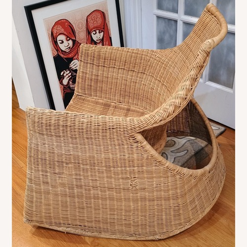 Used IKEA Hejka Rattan Rocker Armchair  for sale on AptDeco
