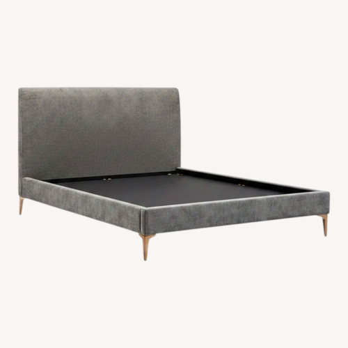Used West Elm Andes Light Gray Fabric Queen Bed for sale on AptDeco