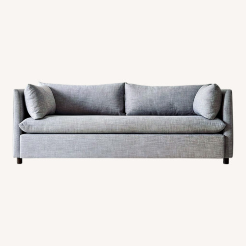 Used West Elm Grey Blue Linen Sleeper Sofa for sale on AptDeco