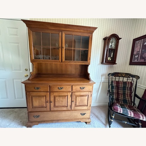 Used Vintage Solid Wood Buffet and Hutch for sale on AptDeco