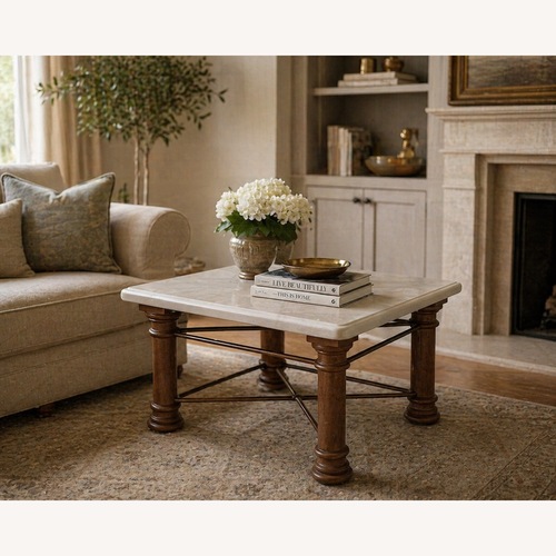 Used Metal Base with Stone Top for sale on AptDeco
