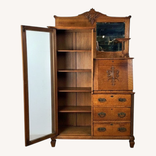 Used Antique Oak Side By Side with Drop Front Desk  for sale on AptDeco