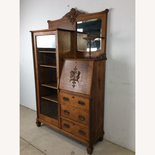 Used Antique Oak Side By Side with Drop Front Desk  for sale on AptDeco