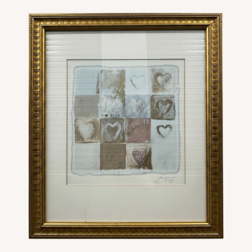 Used Gold Heart Wall Art Set of Two for sale on AptDeco