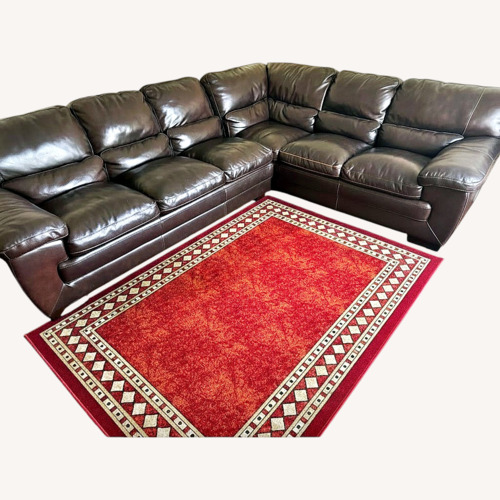 Used Costsco Top Grain Leather Sectional Sofa for sale on AptDeco