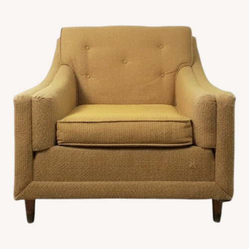 Used Mid Century Modern Lounge Chair with Yellow Fabric for sale on AptDeco