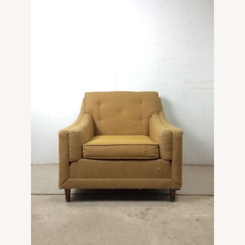 Used Mid Century Modern Lounge Chair with Yellow Fabric for sale on AptDeco