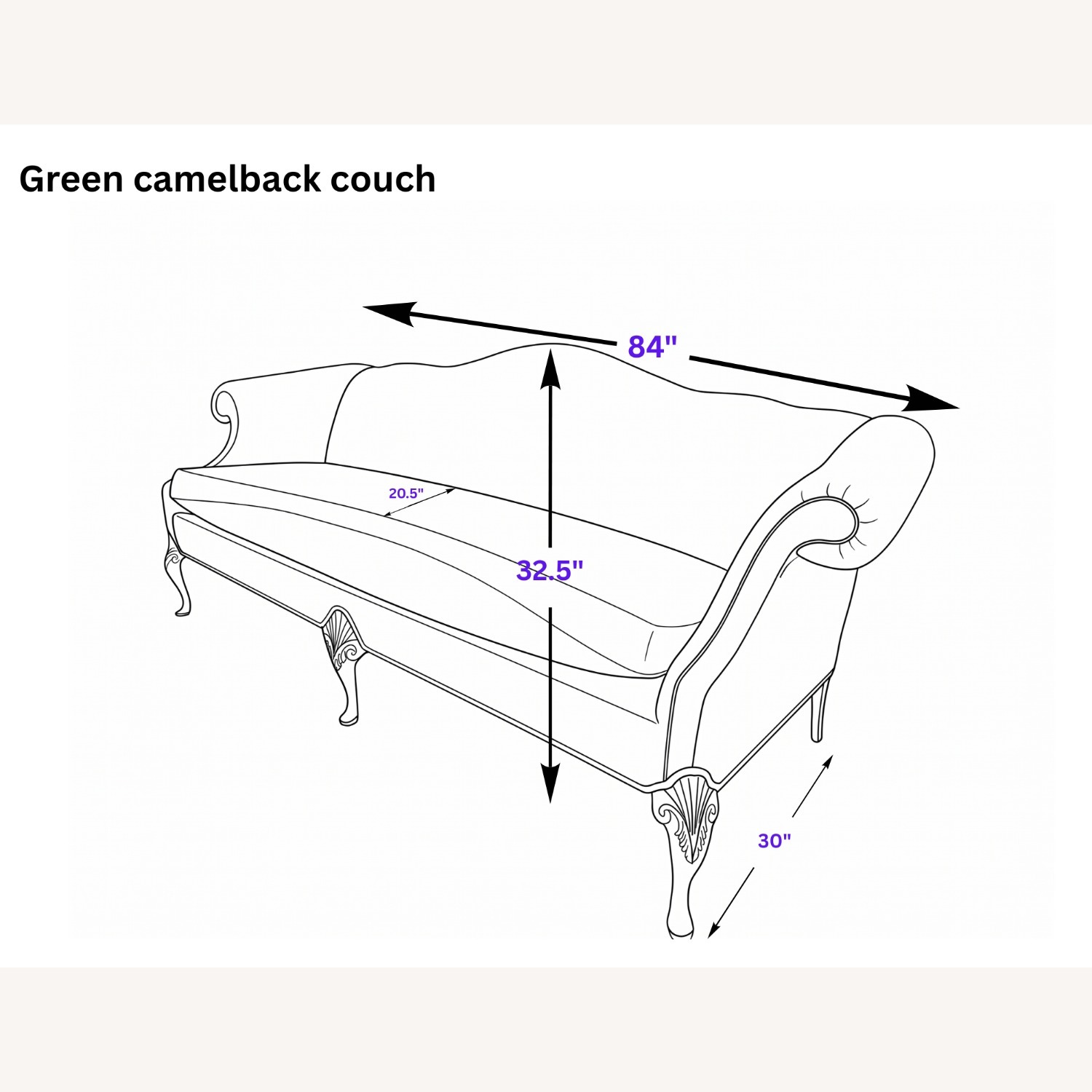 Vintage Sage Green Damask Sofa - image-4
