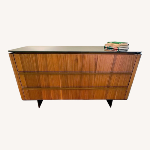 Used MCM Credenza / Dresser with Black Glass Top for sale on AptDeco