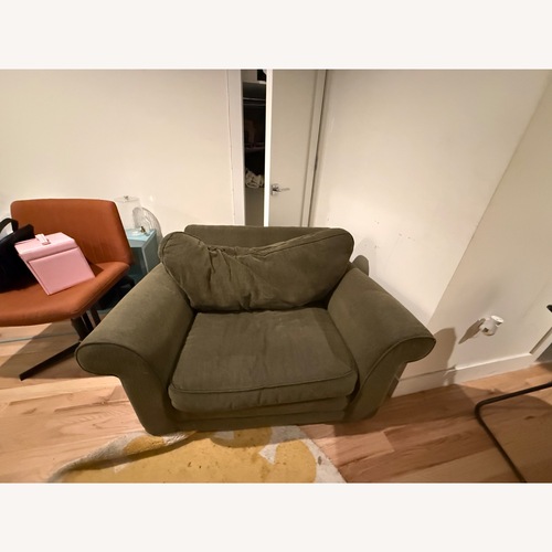 Used Green Fabric Corduroy Armchair for sale on AptDeco