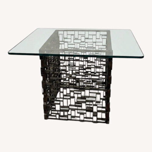 Used Vintage 1970s Brutalist Welded Steel Maze Table for sale on AptDeco