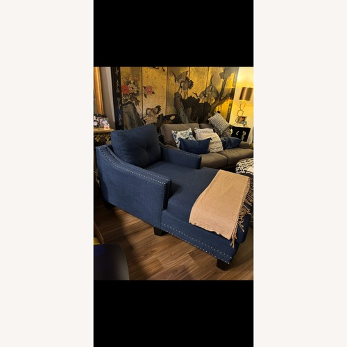 Used Modern Dark Blue Chaise for sale on AptDeco