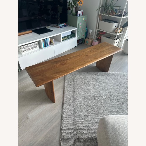 Used West Elm Anton Natural Wood Bench for sale on AptDeco