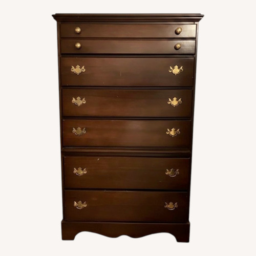 Used Dark Brown Wood Chest for sale on AptDeco