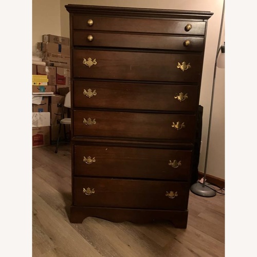 Used Dark Brown Wood Chest for sale on AptDeco