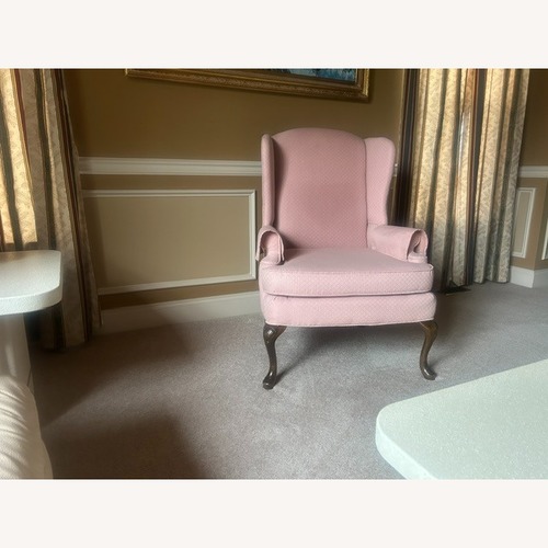 Used Vintage Pink Fabric Armchair for sale on AptDeco