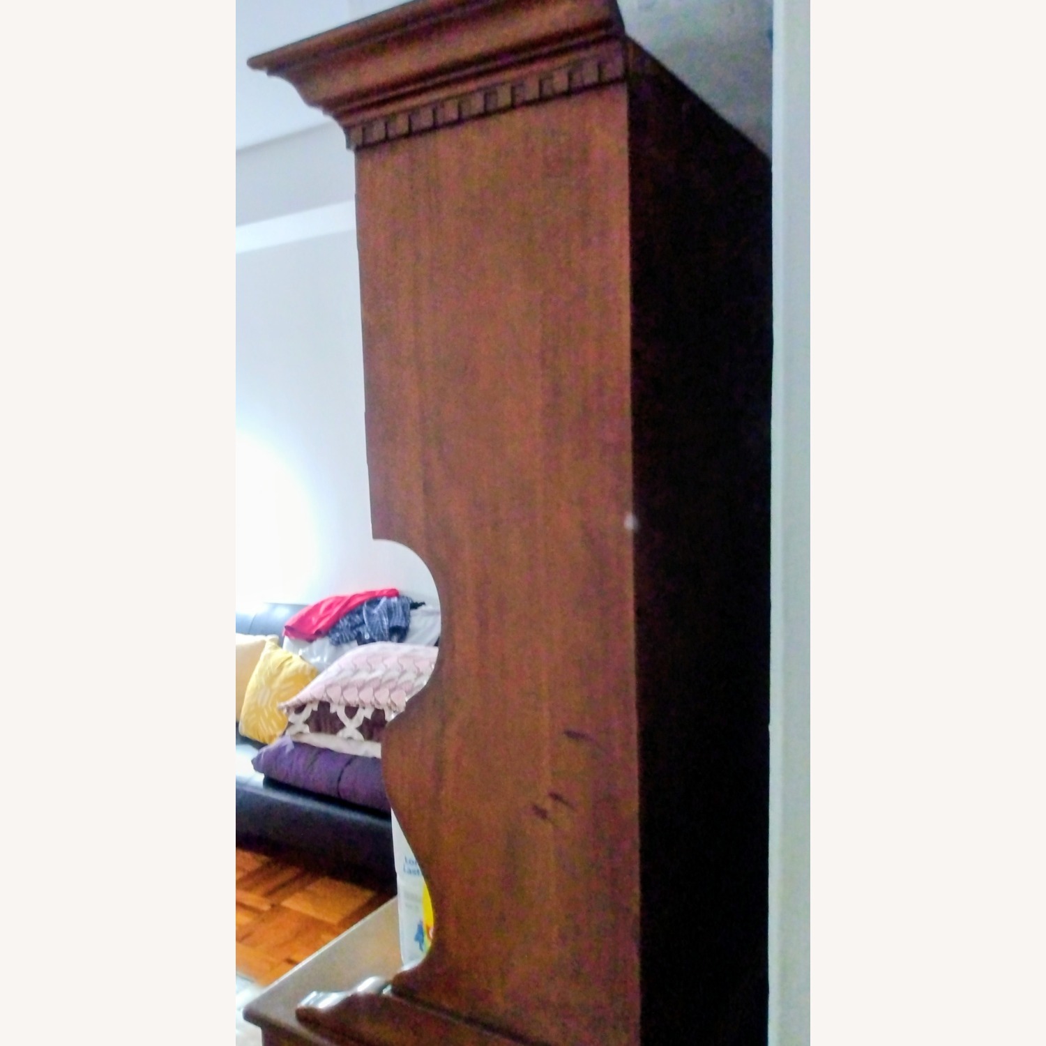 Vintage/Antique Finds Dark Brown Wood Armoire - image-3