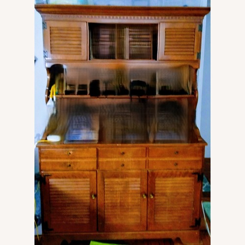 Used Vintage/Antique Finds Dark Brown Wood Armoire for sale on AptDeco