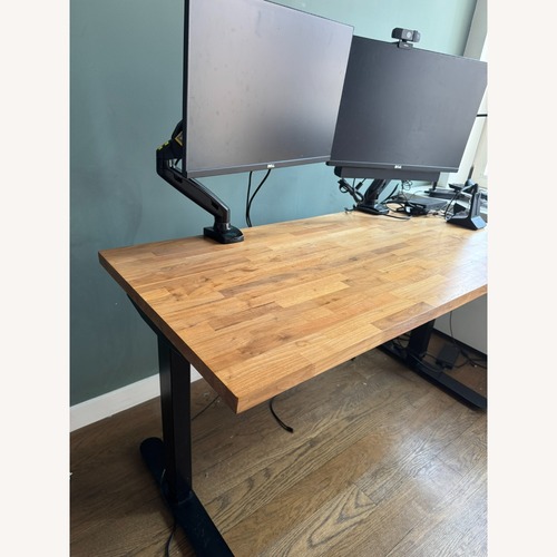 Used Walnut Standing Desk – Adjustable Height (28"-45") for sale on AptDeco
