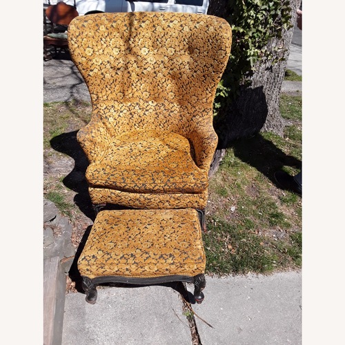 Used Vintage Chair and Claw-Foot Stool Set for sale on AptDeco