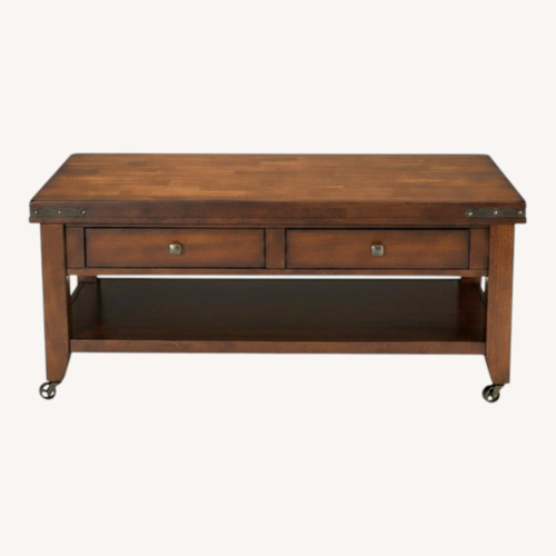 Used Bob's Discount Furniture Dark Brown Coffee Table for sale on AptDeco