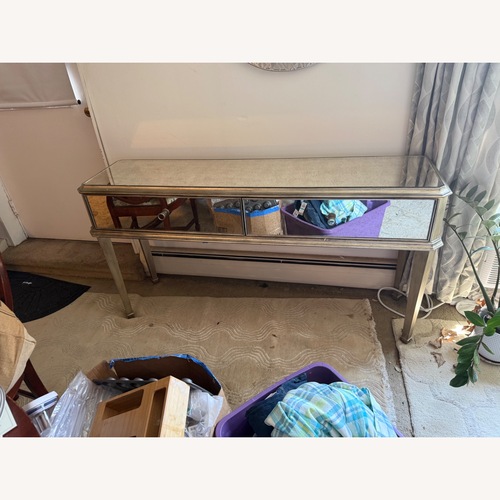 Used Ethan Allen Gold Glass Chest for sale on AptDeco