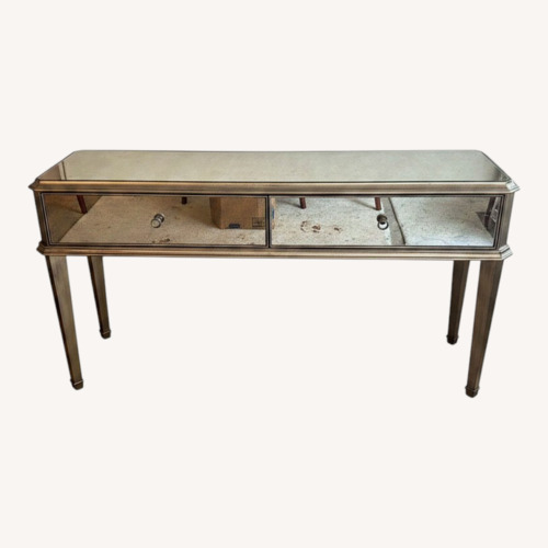 Used Ethan Allen Gold Glass Chest for sale on AptDeco