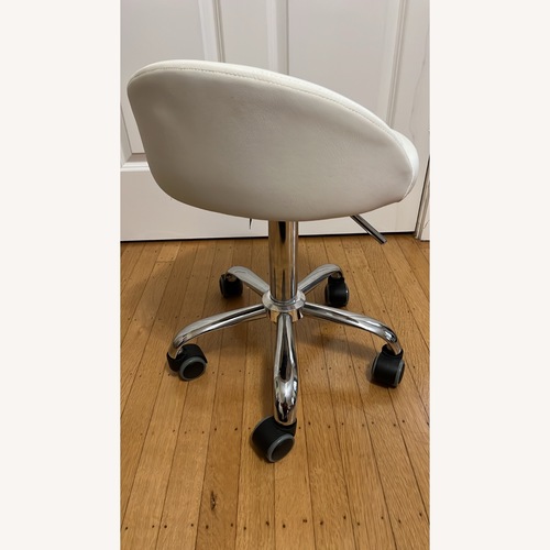 Used Adjustable Leather White Stool for sale on AptDeco