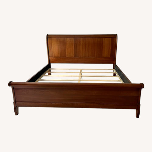 Used Ethan Allen Dark Brown Wood King Bed for sale on AptDeco