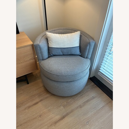 Used Room & Board Light Gray Fabric Otis Swivel Chair for sale on AptDeco
