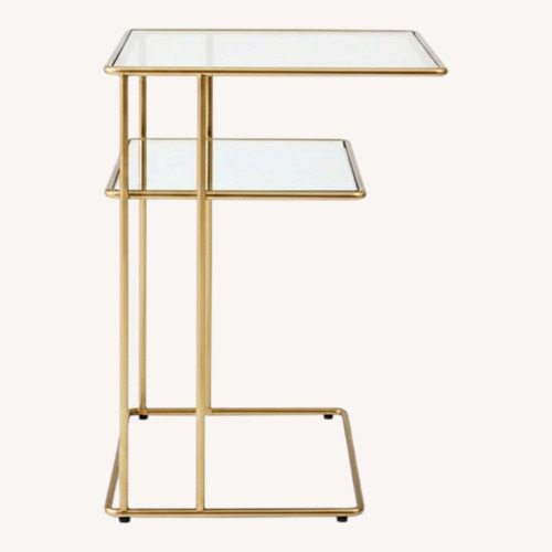 Used West Elm Gold Glass Side Table for sale on AptDeco