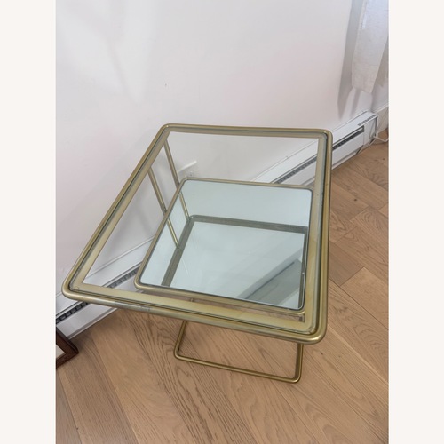 Used West Elm Gold Glass Side Table for sale on AptDeco