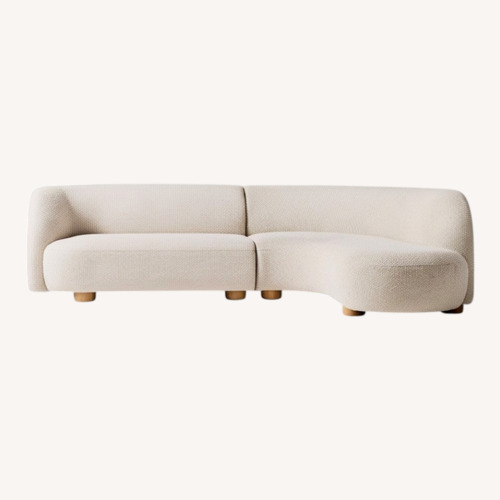 Used West Elm Laurent White Boucle Sectional for sale on AptDeco